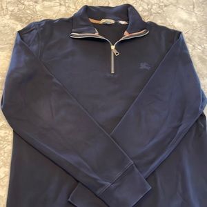 Burberry half zip mens large navy